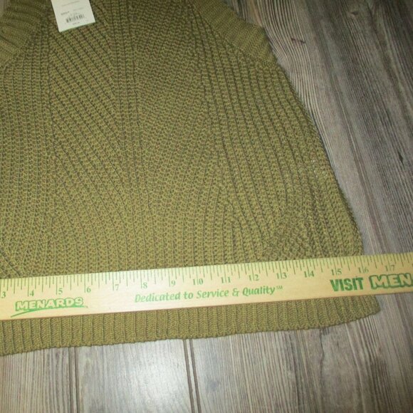 Nine West High-Neck Cutaway Sweater Tank NWT Olive Sz XS Grunge Boho Fall Cute - Picture 10 of 13